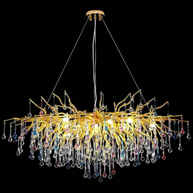 Doris Colorful Crystal Chandelier for Dining Room - Yami Lightings