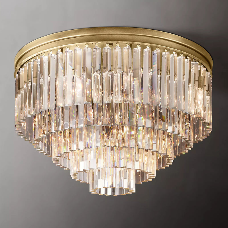 Modern K9 Crystal Flushmount Chandelier - Yami Lightings