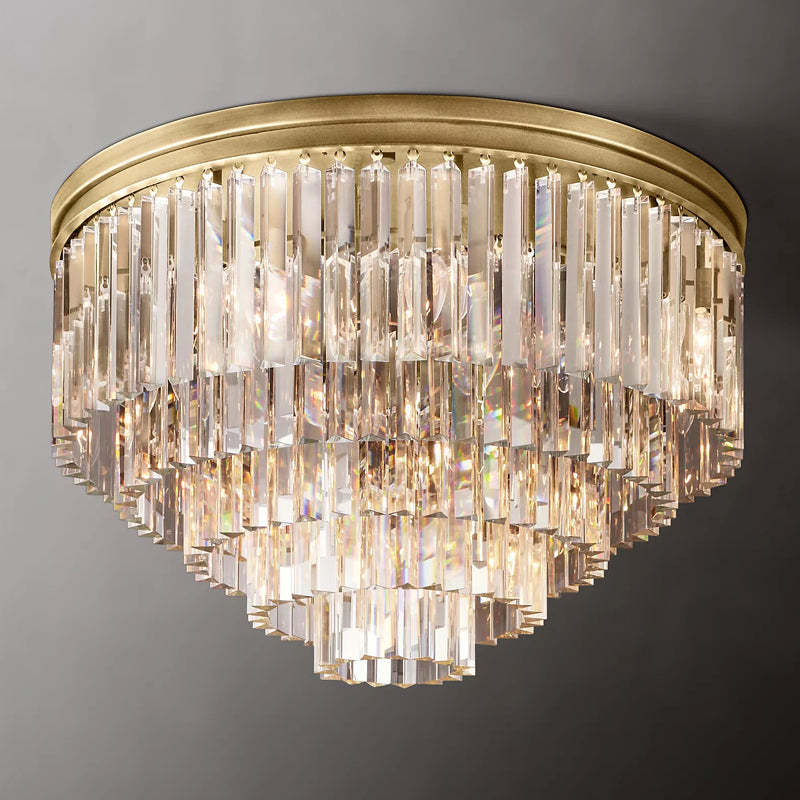 Modern K9 Crystal Flushmount Chandelier - Yami Lightings