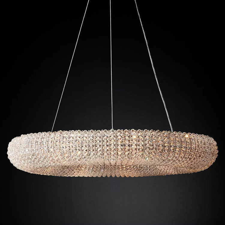 Luxury Crystal Halo Round Chandelier - Yami Lightings