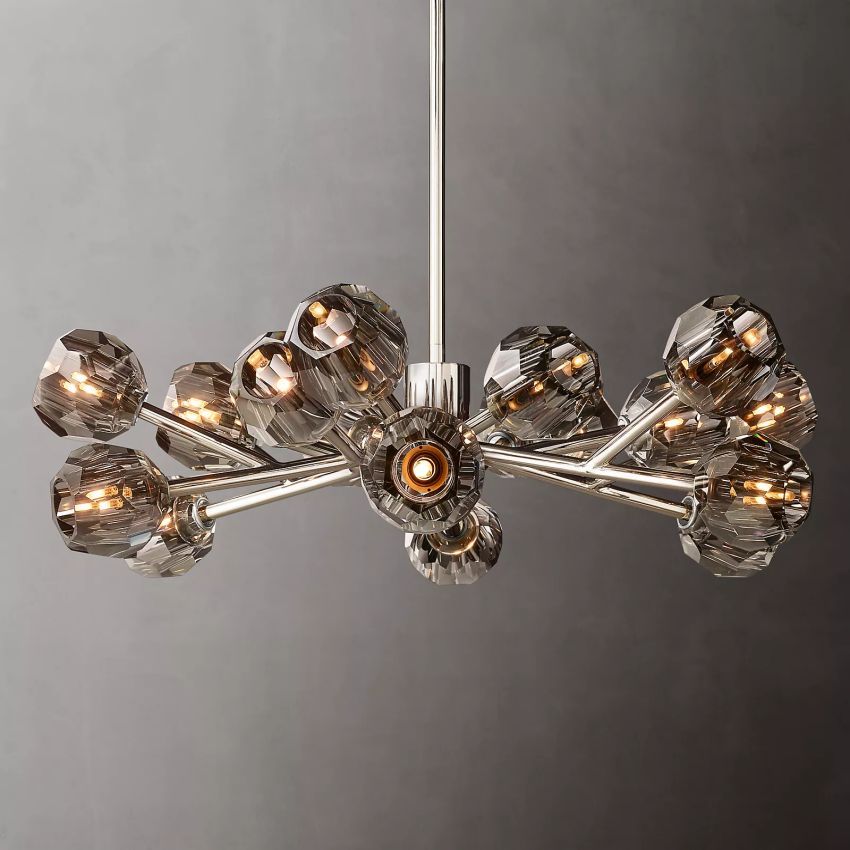 Belle De Crystal Ball Round Chandelier 36" - Yami Lightings