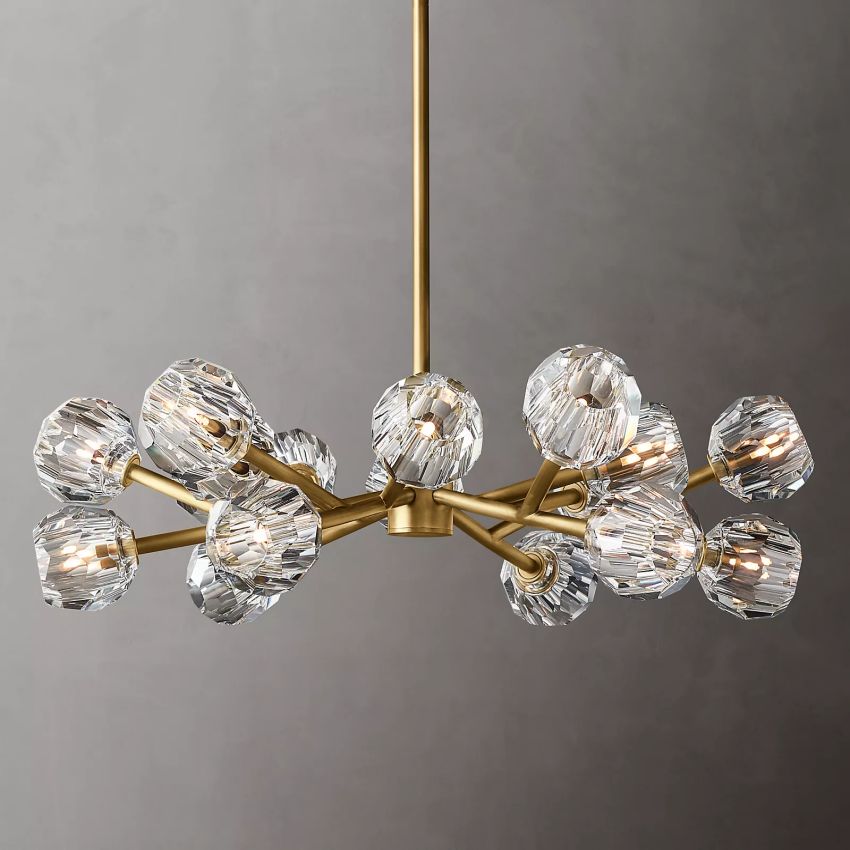 Belle De Crystal Ball Round Chandelier 36" - Yami Lightings