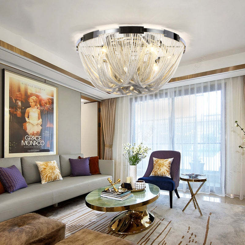 Luxury Aluminum Chain Tassel Ceiling Light For Kitchen - Yami Lightings