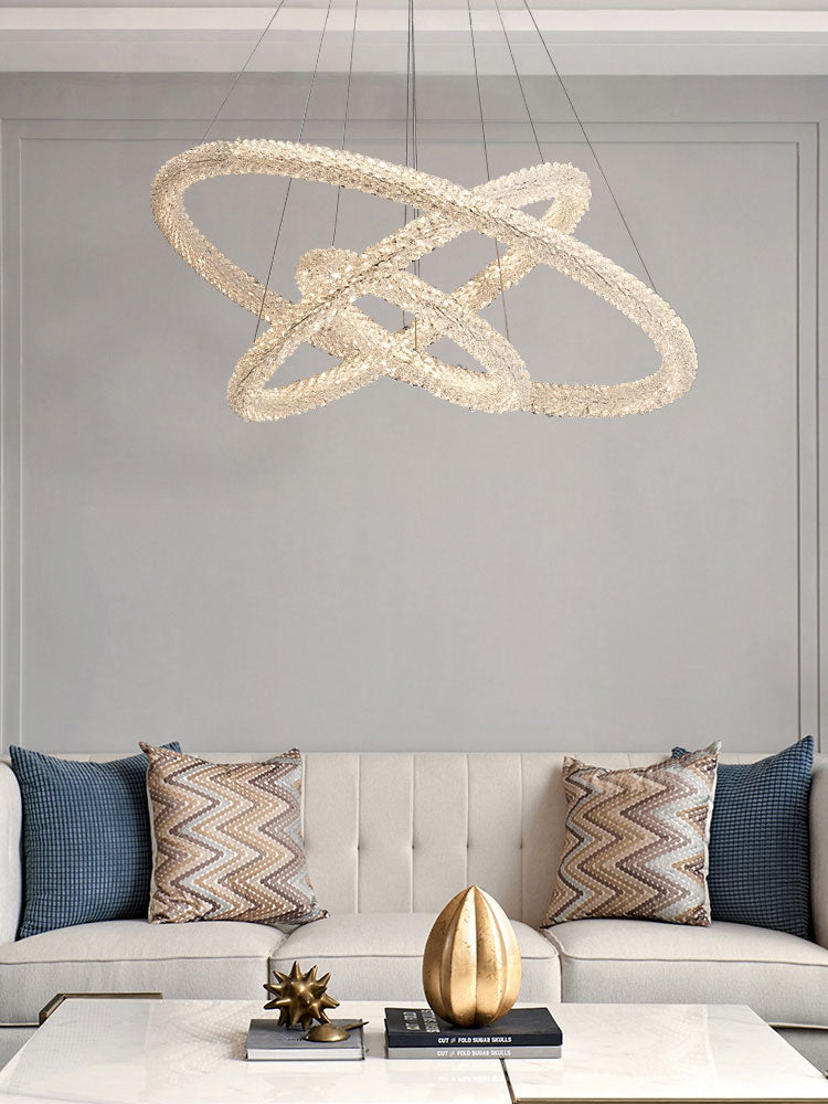 Gloria Modern Clear Crystal Ring Chandelier - Yami Lightings