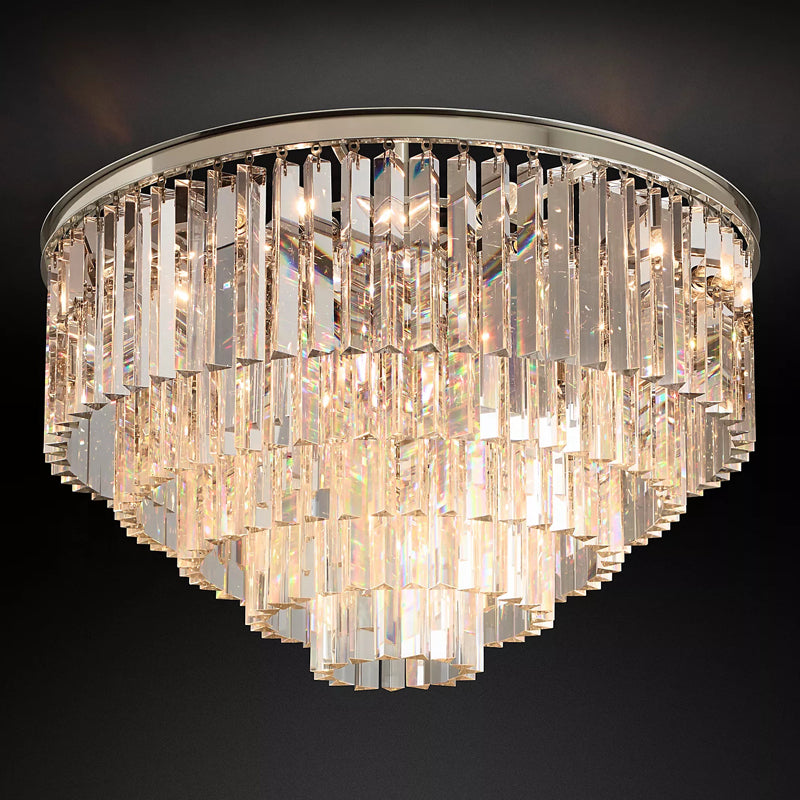 Modern K9 Crystal Flushmount Chandelier - Yami Lightings