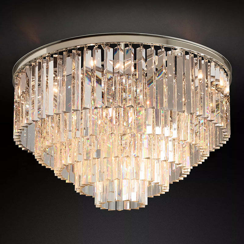Modern K9 Crystal Flushmount Chandelier - Yami Lightings