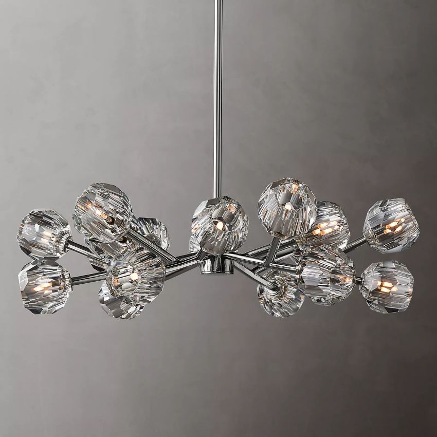Belle De Crystal Ball Round Chandelier 36" - Yami Lightings