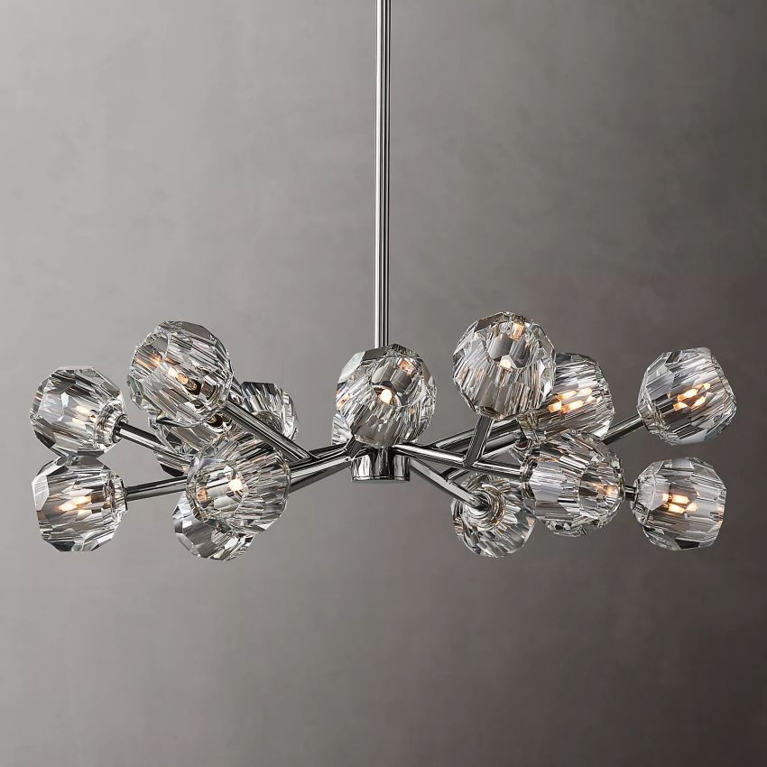 Belle De Crystal Ball Round Chandelier 36" - Yami Lightings