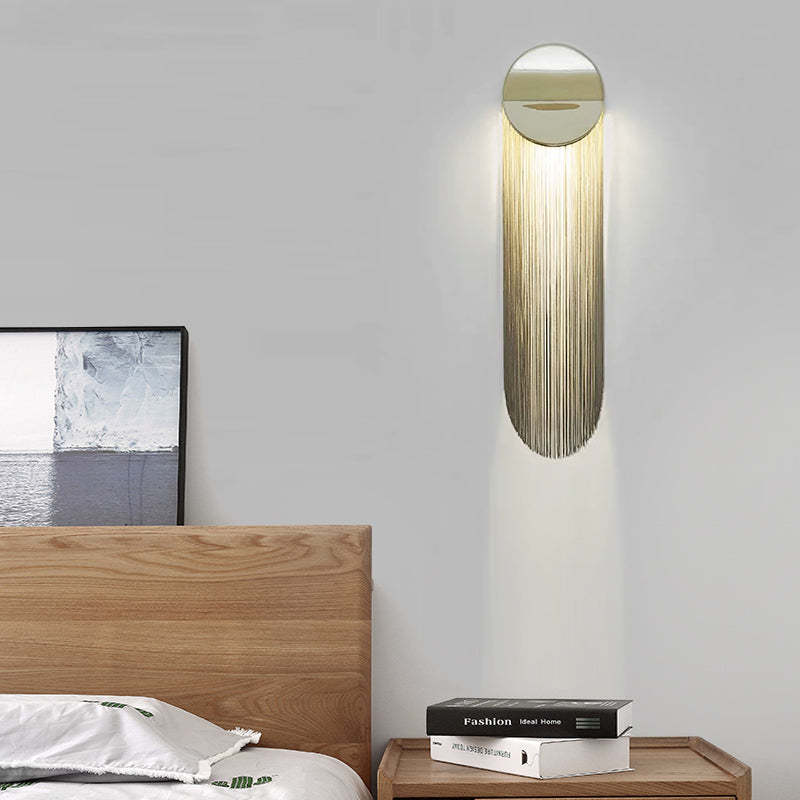 Indoor Decoration Wall Light Aluminum Chain Tassel Wall Sconce - Yami Lightings