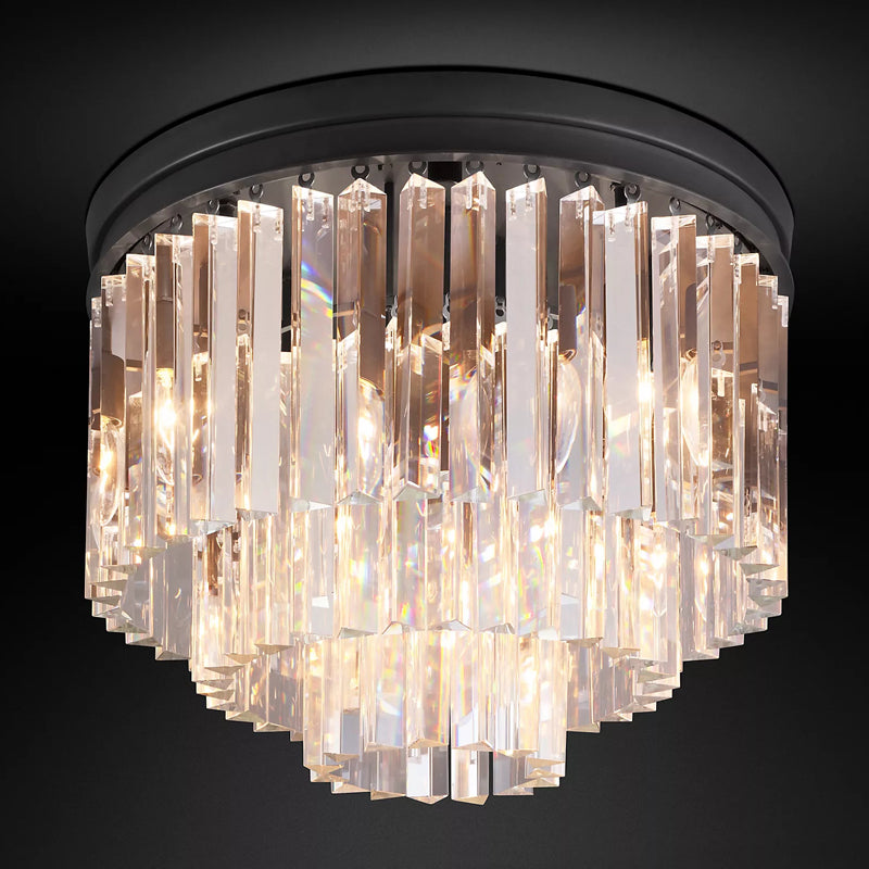 Modern K9 Crystal Flushmount Chandelier - Yami Lightings