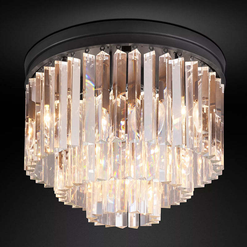 Modern K9 Crystal Flushmount Chandelier - Yami Lightings