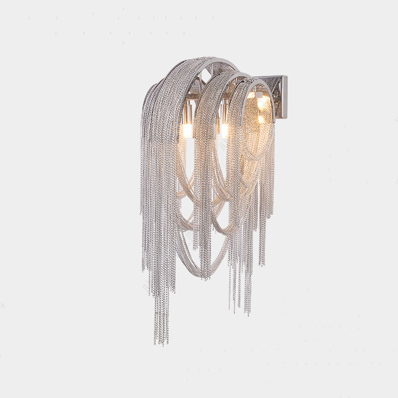 Sophia Modern Aluminum Chain Tassel Wall Sconce - Yami Lightings