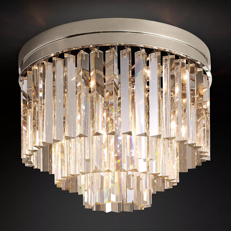 Modern K9 Crystal Flushmount Chandelier - Yami Lightings