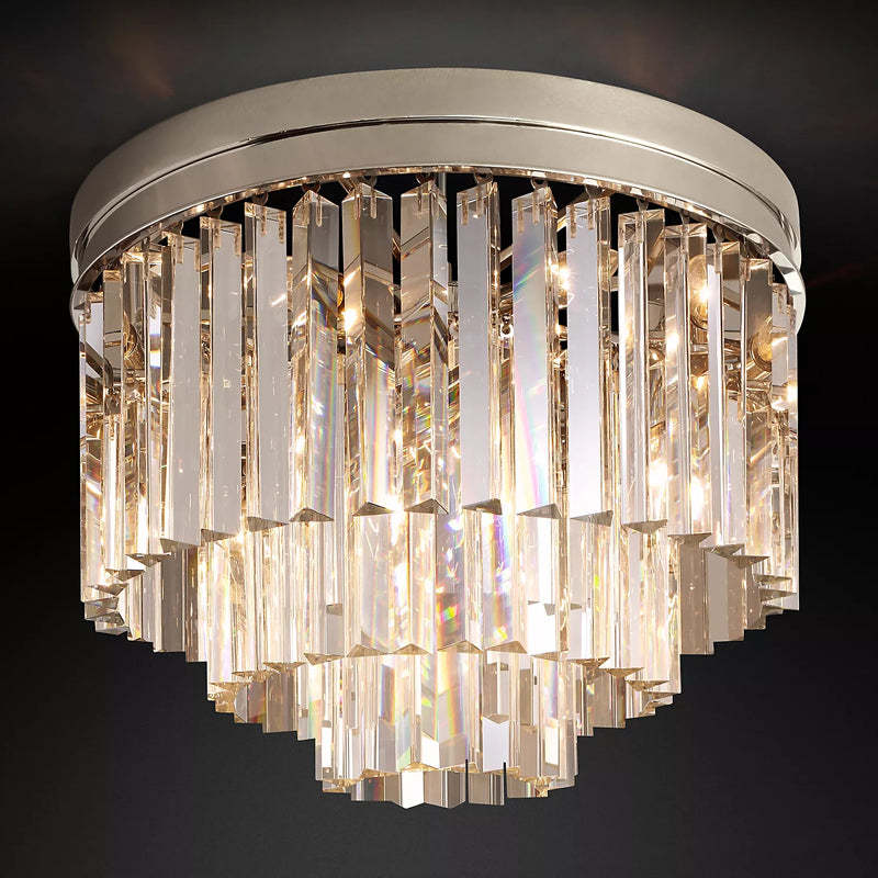 Modern K9 Crystal Flushmount Chandelier - Yami Lightings