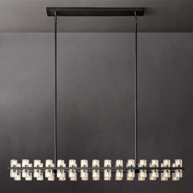 Industrial Rectangular Crystal Chandelier - Yami Lightings
