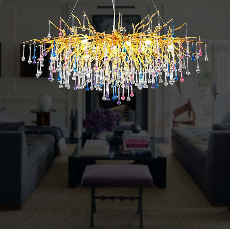 Modern Crystal Branch Raindrop Chandelier - Yami Lightings