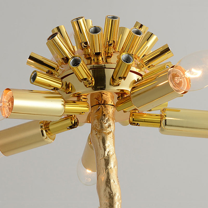 Elva Nordic Ostrich Feather Floor Lamp Brass Lighting - Yami Lightings