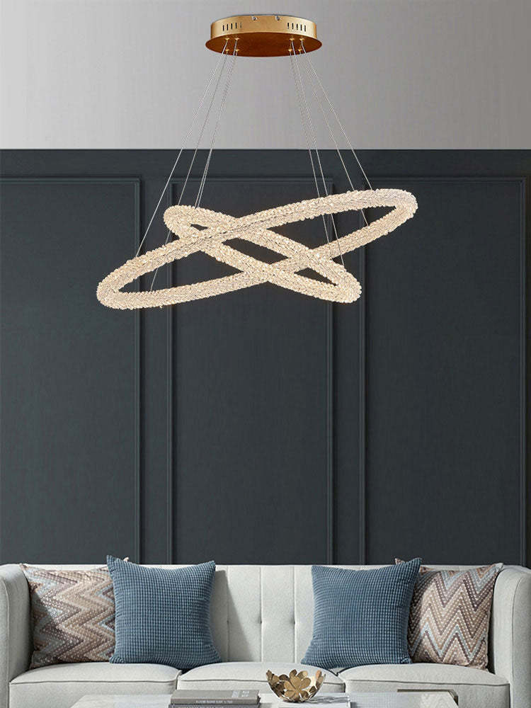 Gloria Modern Clear Crystal Ring Chandelier - Yami Lightings
