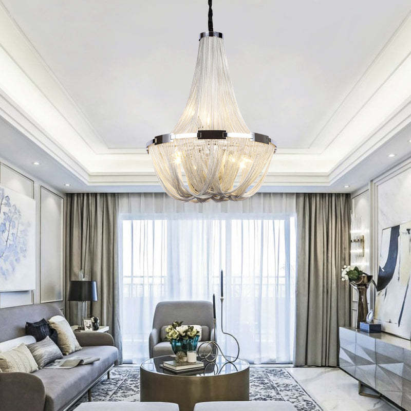 Eudora Luxury Aluminum Chain Tassel Chandelier - Yami Lightings