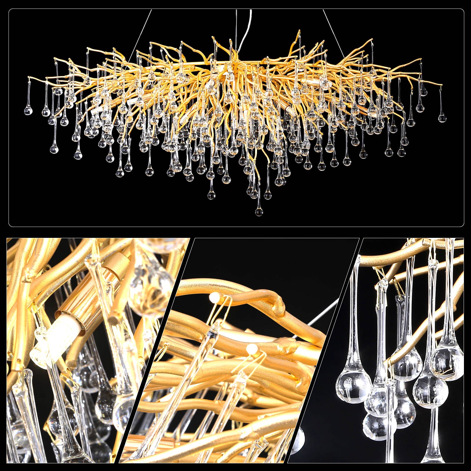 Doris Gold Raindrop Ceiling Lights - Yami Lightings