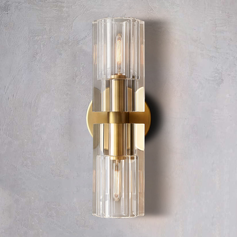 Industrial Crystal Glass Cup Linear Wall Sconce - Yami Lightings