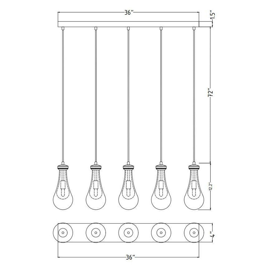 Custom 5 Lights Linear Raindrops - Yami Lightings
