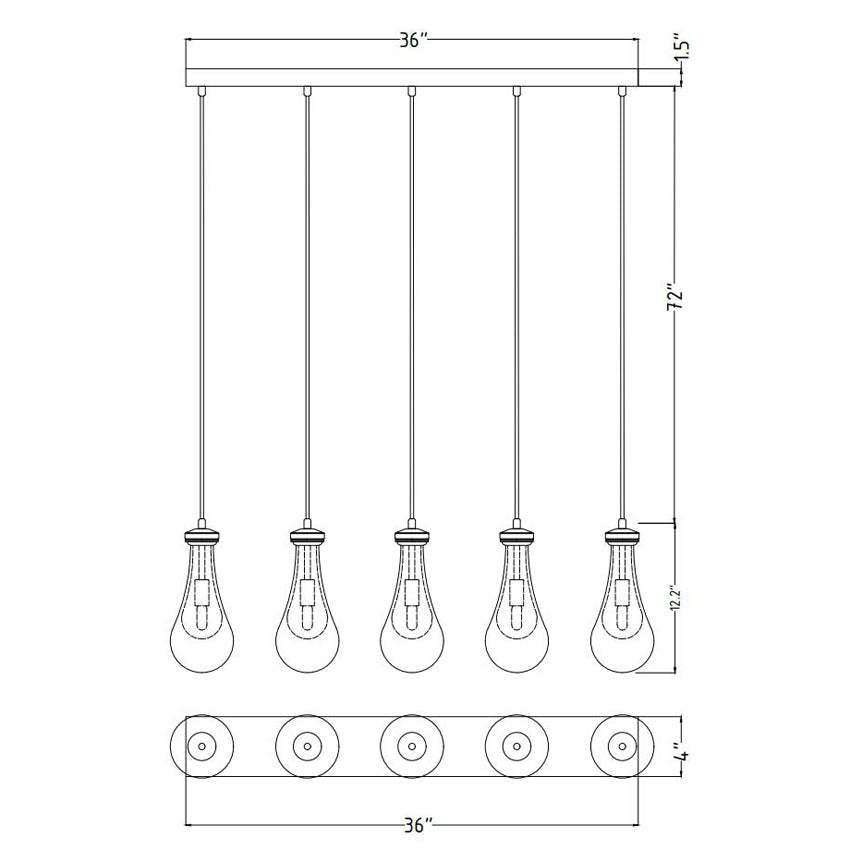 Custom 5 Lights Linear Raindrops - Yami Lightings