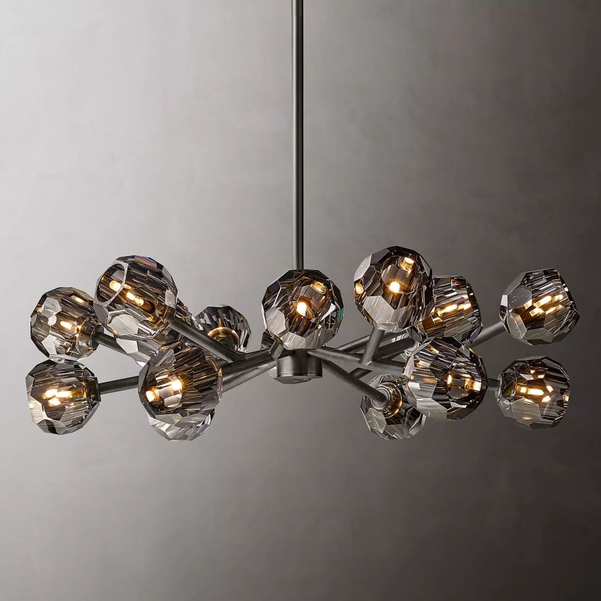 Belle De Crystal Ball Round Chandelier 36" - Yami Lightings
