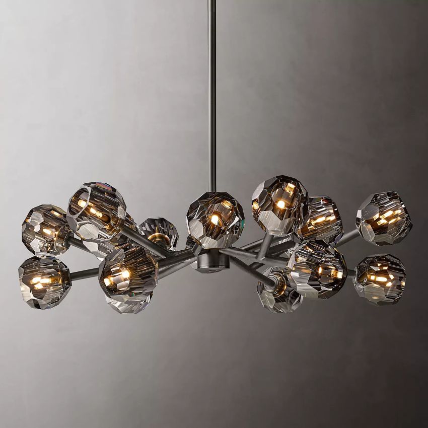 Belle De Crystal Ball Round Chandelier 36" - Yami Lightings