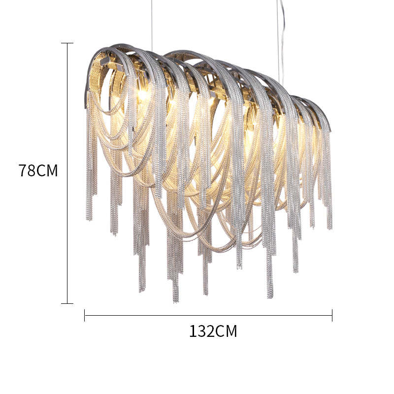 Aurora Luxury Aluminum Chain Tassel Chandelier - Yami Lightings