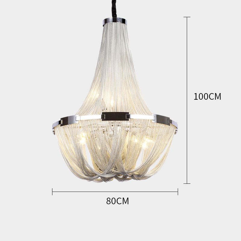 Eudora Luxury Aluminum Chain Tassel Chandelier - Yami Lightings