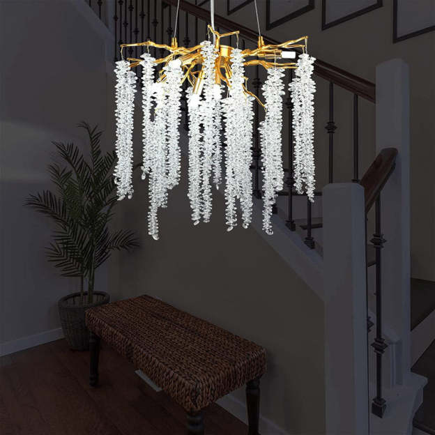 Doris Modern K9 Crystal Branch Chandelier - Yami Lightings