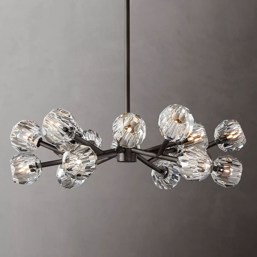 Belle De Crystal Ball Round Chandelier 36" - Yami Lightings