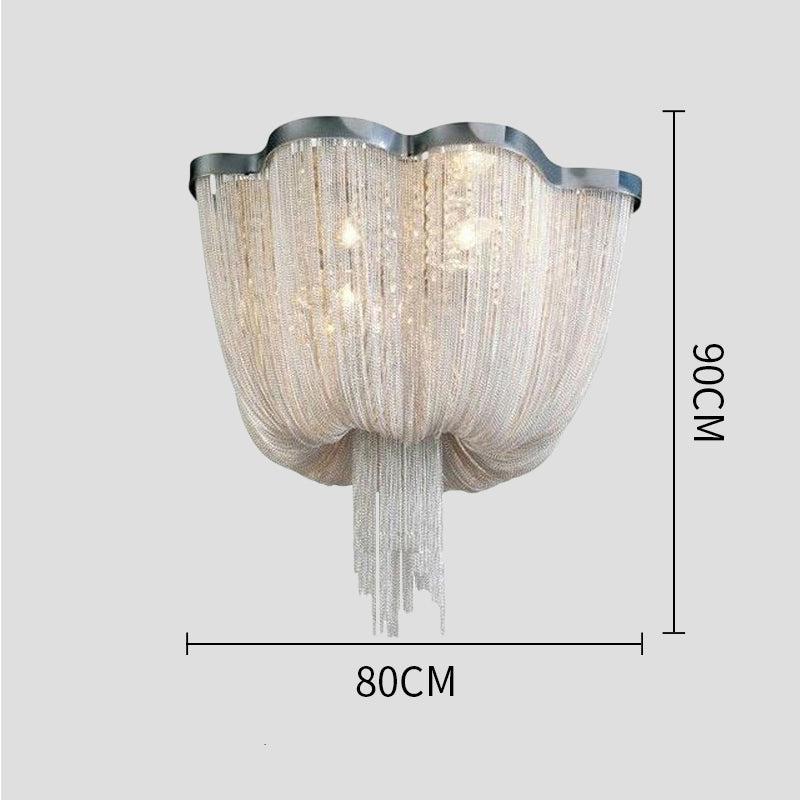 Tassel Ceiling Light Post-Modern Chandelier Aluminum Chain Light - Yami Lightings