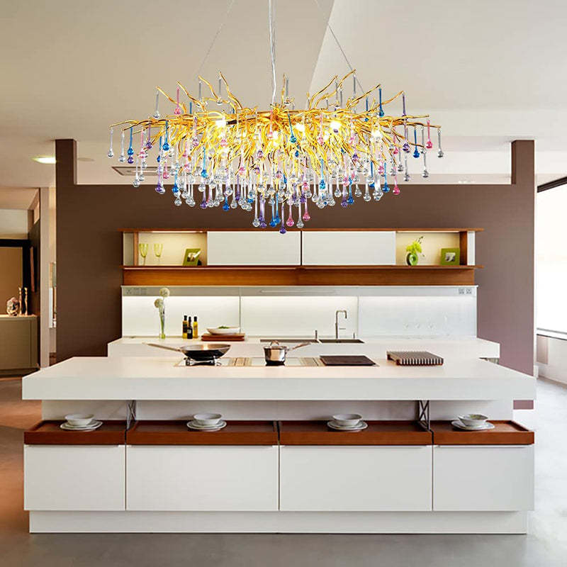 Modern Crystal Branch Raindrop Chandelier - Yami Lightings