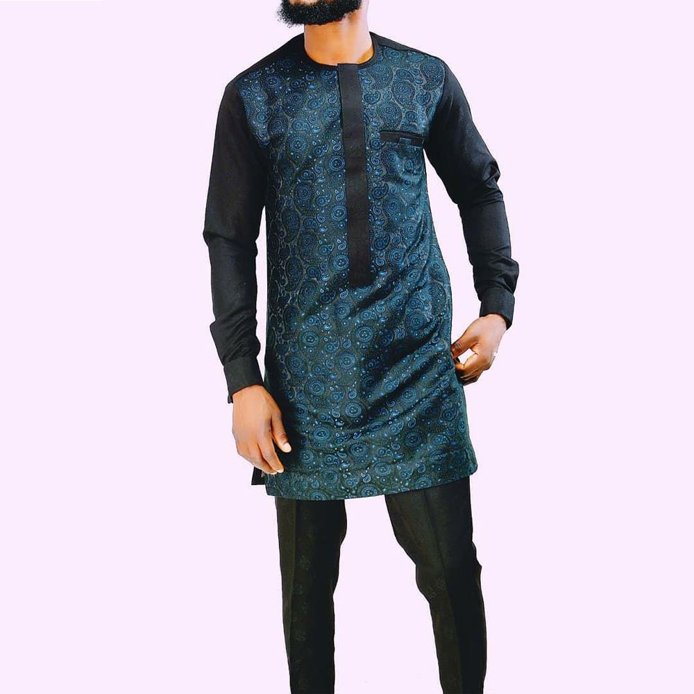 African Print Luxury Pocket Banquet Men's Suit Ethnic Style Fashion Set 10207-Africance