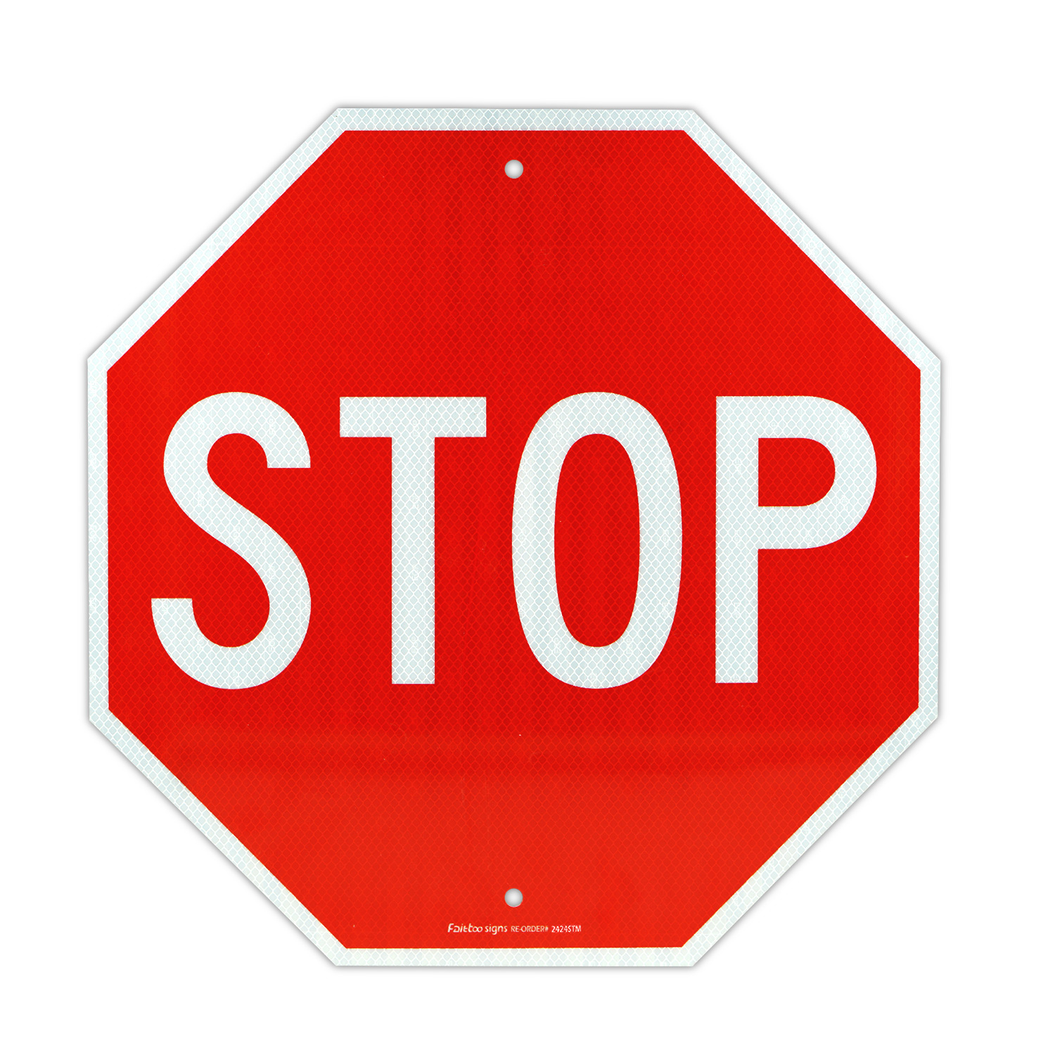 Stop Signs, (2 Pack) 18 x 18 Inches Octagon Engineer Grade Reflective 