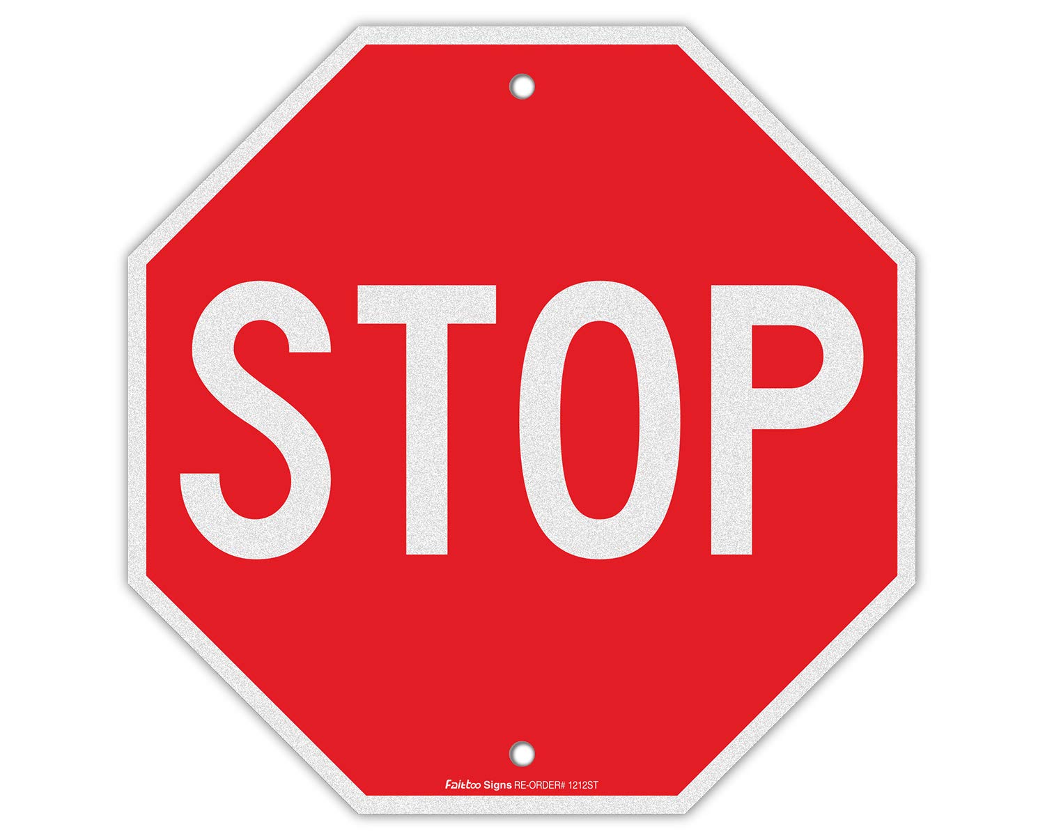 Stop Sign, Street Slow Warning Reflective Signs, 12 x 12 Inches Octagon.040 Rust Free Aluminum, UV Protected and Waterproof, Weather Resistant, Durable Ink, Easy to Mount