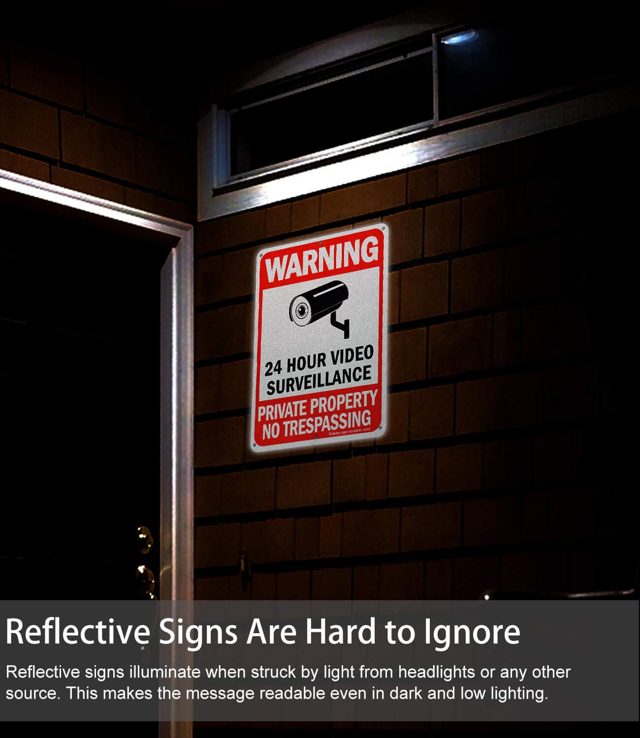 No Trespassing Signs, Private Property Sign, Warning Sign, Video Surveillance Sign, 2 Pack 10 x 7 Inches 0.40 Reflective Aluminum, UV Protected, Weather Resistant, Durable Ink, Easy to Mount