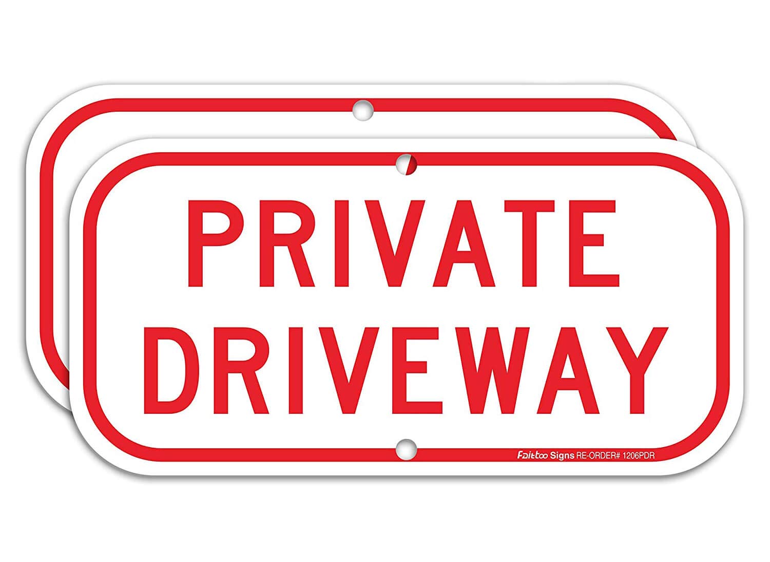 (2 Pack) Private Driveway Sign, .40 Rust Free Aluminum 12 x 6 Inches, UV Protected, Weather Resistant, Waterproof, Durable Ink，Easy to Mount