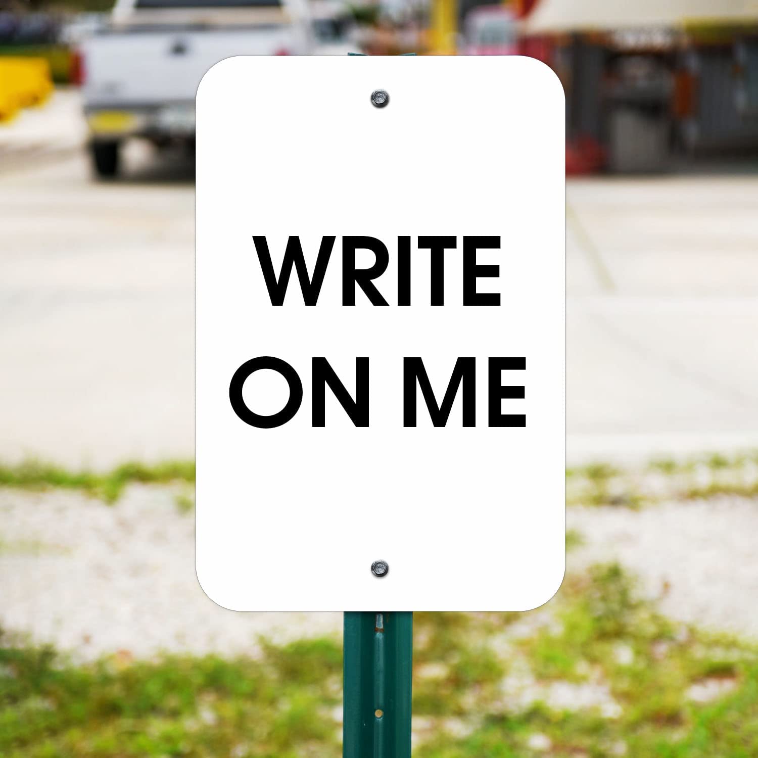 Faittoo Blank Write-On Metal Sign, Rust Free Aluminum, UV Protected, Waterproof, Weather Resistant, Durable Ink, Easy to Mount