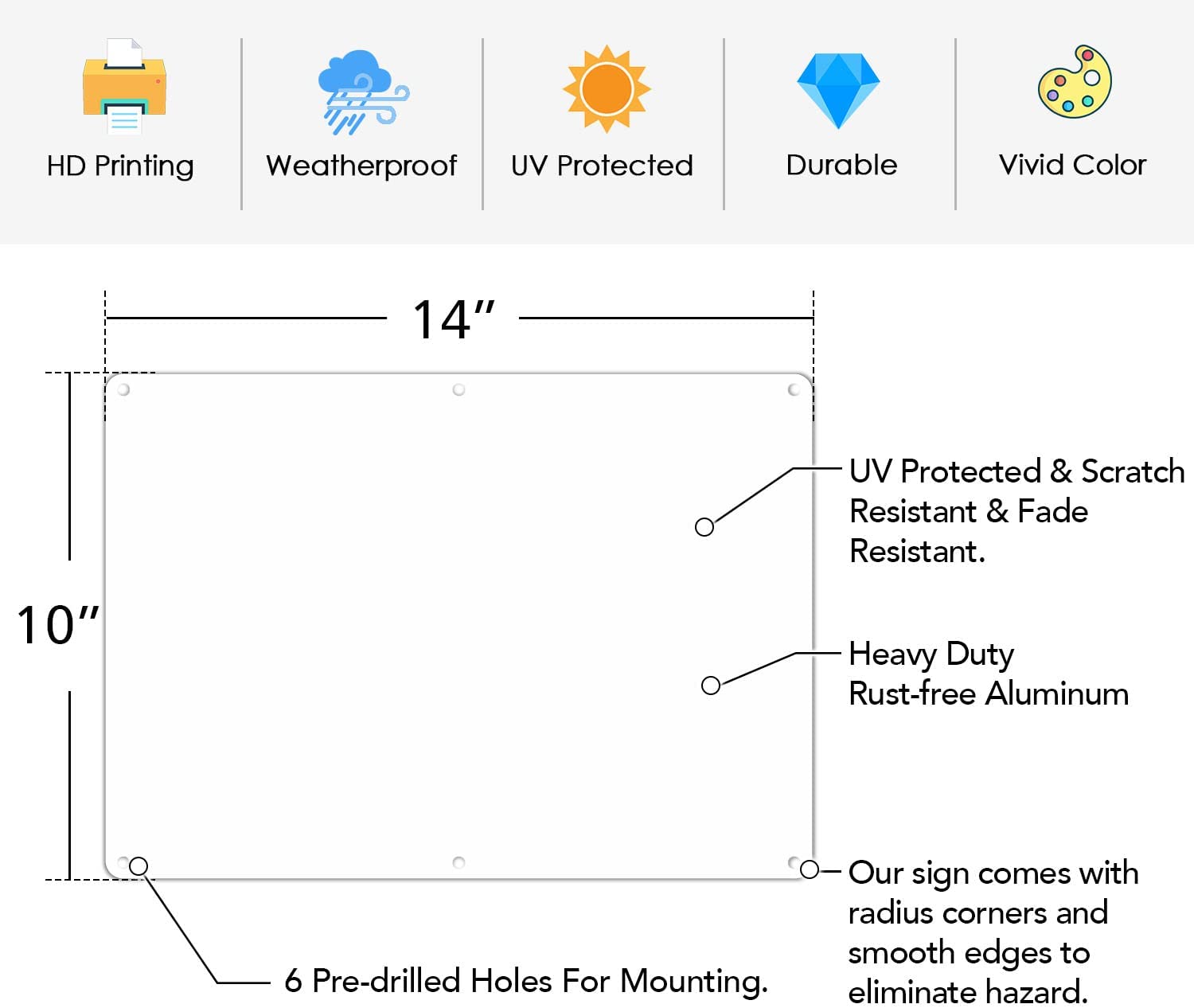 Faittoo Blank Write-On Metal Sign, Rust Free Aluminum, UV Protected, Waterproof, Weather Resistant, Durable Ink, Easy to Mount