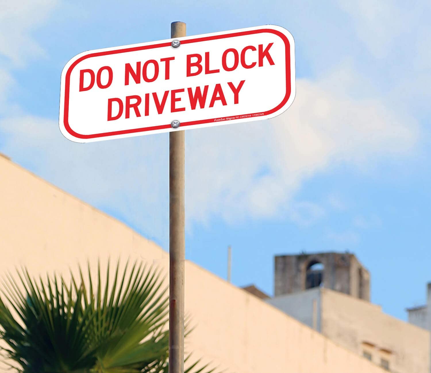 (2 Pack) Do Not Block Driveway Sign, No Parking Sign, .40 Rust Free Aluminum 12 x 6 Inches, UV Protected , Weather Resistant, Waterproof, Durable Ink, Easy to Mount