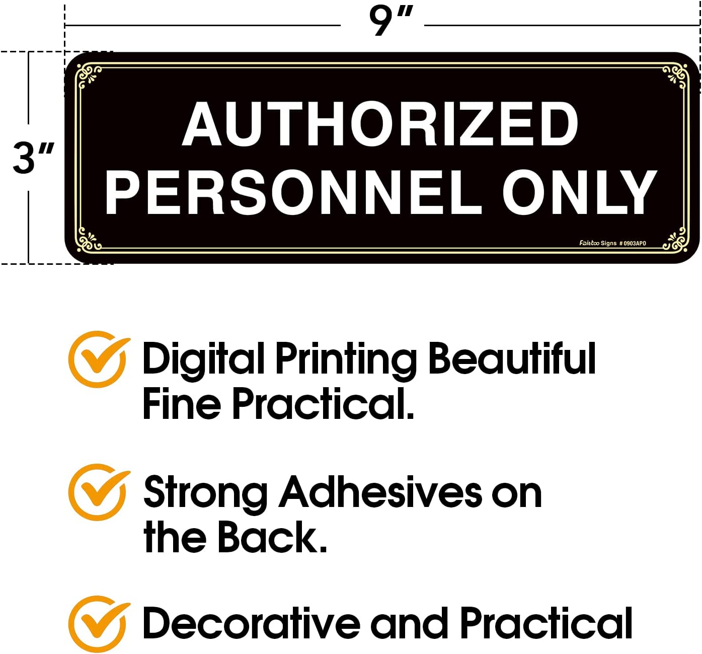 Restricted Area Sign Authorized Personnel Only, Do Not Enter Sign, 10 x 7 Inches .40 Rust Free Aluminum, UV Protected, Waterproof, Weather Resistant, Durable Ink, Easy to Mount