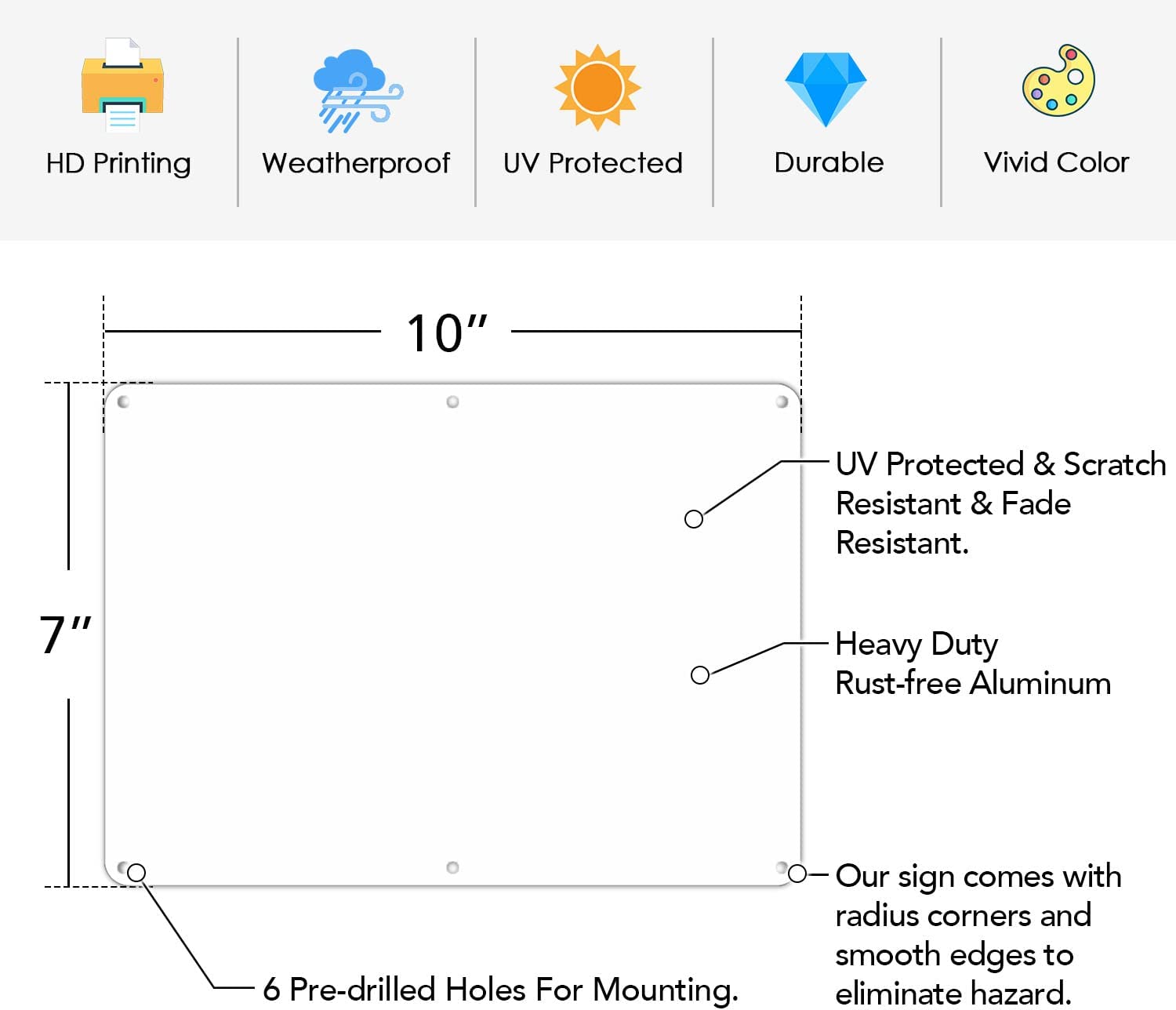 Faittoo Blank Write-On Metal Sign, Rust Free Aluminum, UV Protected, Waterproof, Weather Resistant, Durable Ink, Easy to Mount