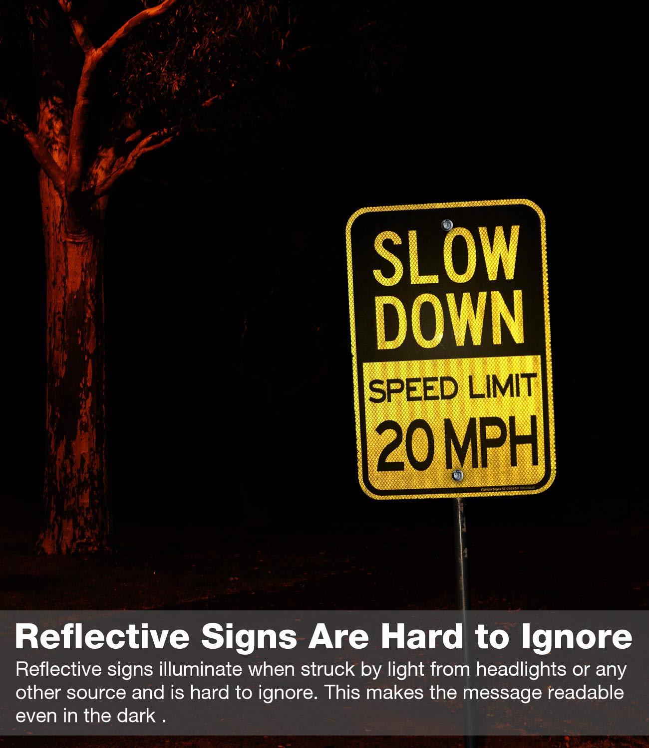 Slow Down Speed Limit 15 MPH Sign, Slow Down Sign, 18 x 12 Inches Engi