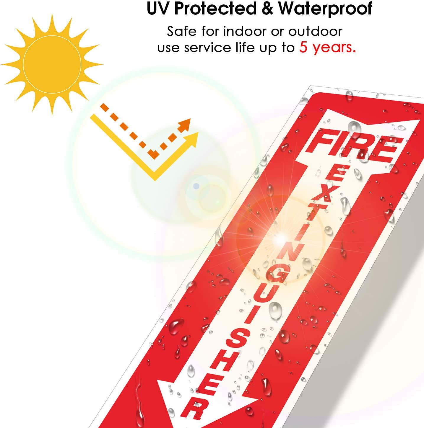 (12 Pack) Fire Extinguisher Sign, Safety Sticker Signs, 4x12 Inches, 6 Mil Vinyl Self Adhesive Durable Decal Stickers, Long Lasting, Weatherproof and UV Protected, Ideal for Home, Office or Boat