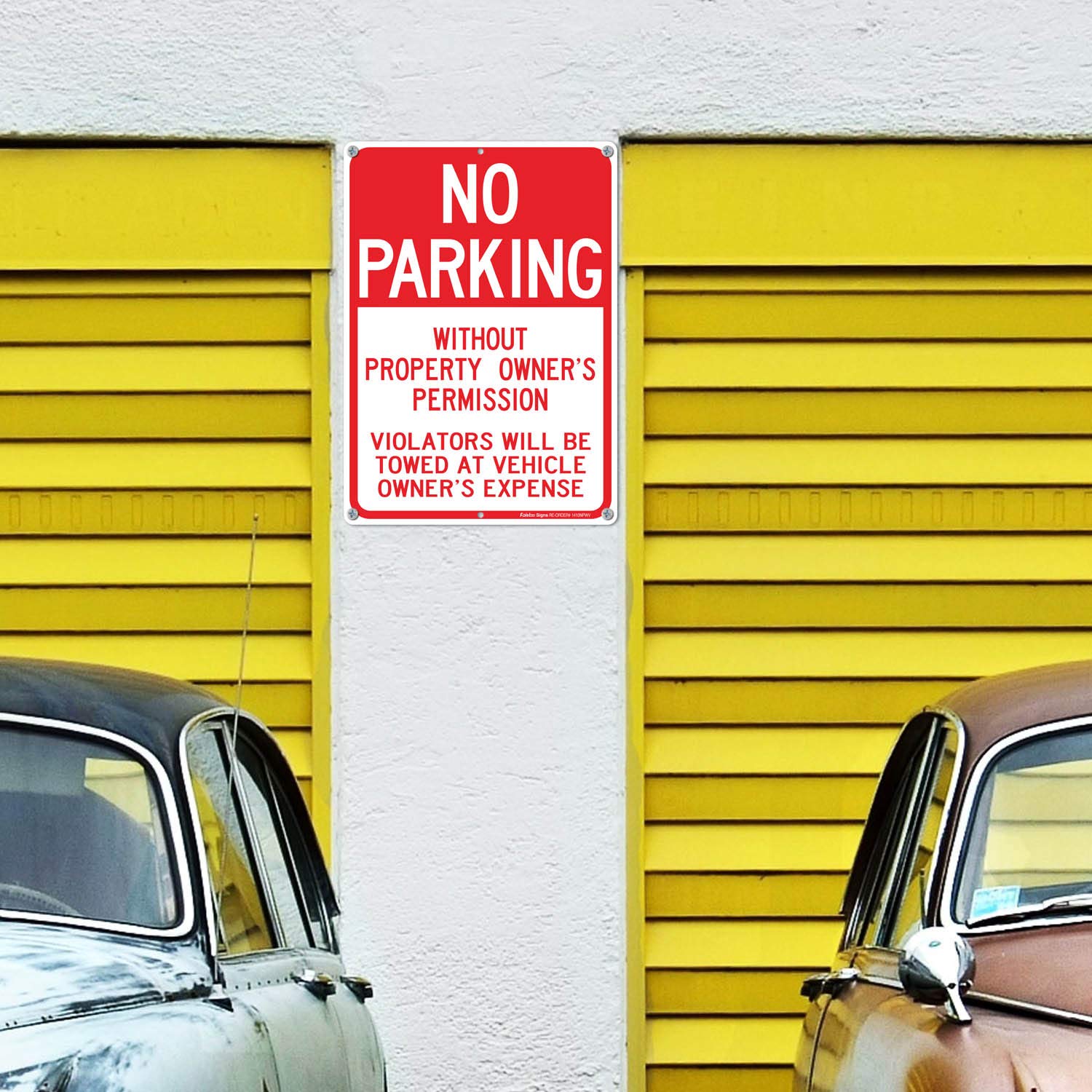 No Parking Without Property Owner's Permission, Violators Will Be Towed at Vehicle Owner's Expense Sign, Reflective .40 Rust Free Aluminum 14 x 10, UV Protected, Weather Resistant, Waterproof, Durable
