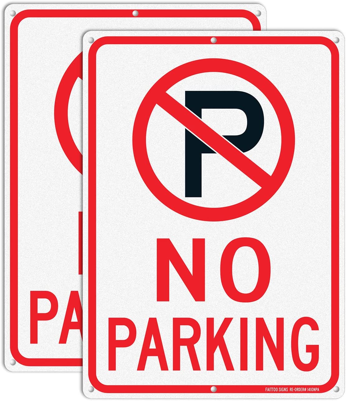 No Parking Sign With Symbol Sign, 14 x 10 Inches Reflective .40 Rust Free Aluminum, UV Protected, Weather Resistant, Waterproof, Durable Ink, Easy To Mount