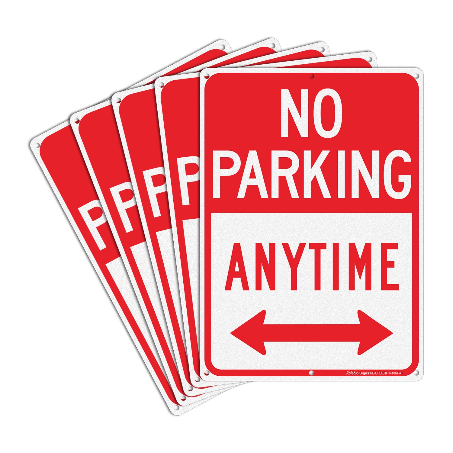 No Parking Anytime Sign with Arrows, No Parking Sign, Reflective .40 Rust Free Aluminum 14 x 10 Inches, UV Protected, Weather Resistant, Waterproof, Durable Ink, Easy to Mount